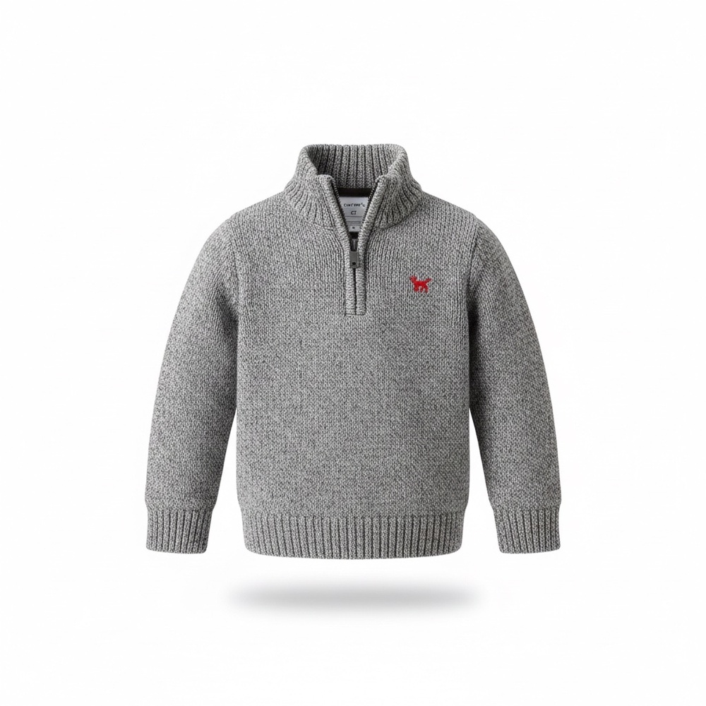 🧸 Carter's Toddler Sherpa Quarter-Zip Pullover - Gray - Size 2T ✨